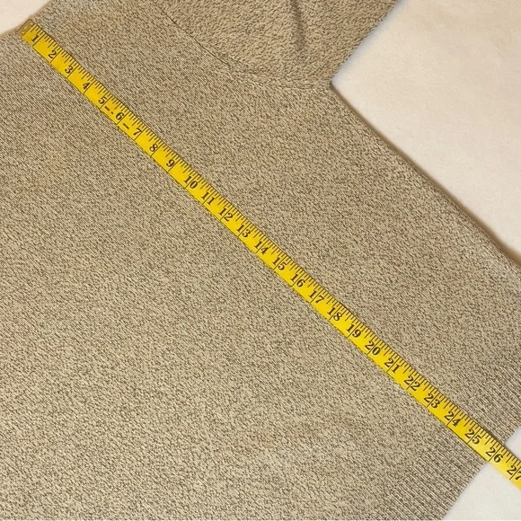 Men’s XL Textured Cotton Sweater Neutral Beige V-Neck Knit Pullover - Picture 8 of 9